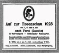 Werbung Rosenschau 1923